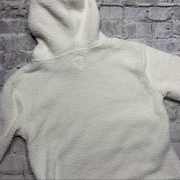Hooded Sherpa Sweatshirt with Kangaroo Pocket - Picture 6 of 6